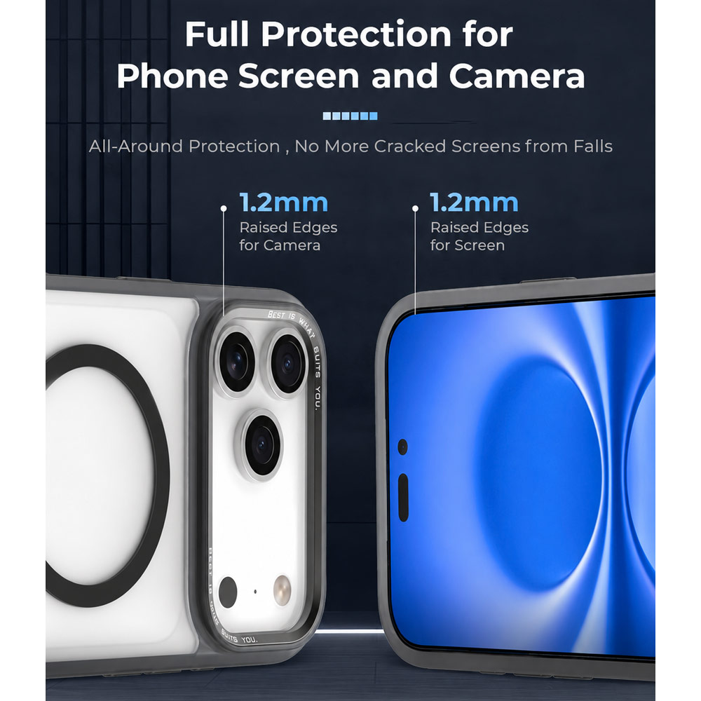 Picture of Apple iPhone 18 Pro Max Case | Hoda ROUGH Case Military Standard MagSafe Enhanced with PureSurfaceTMwith Camera Button for iPhone 18 Pro Max - Matte