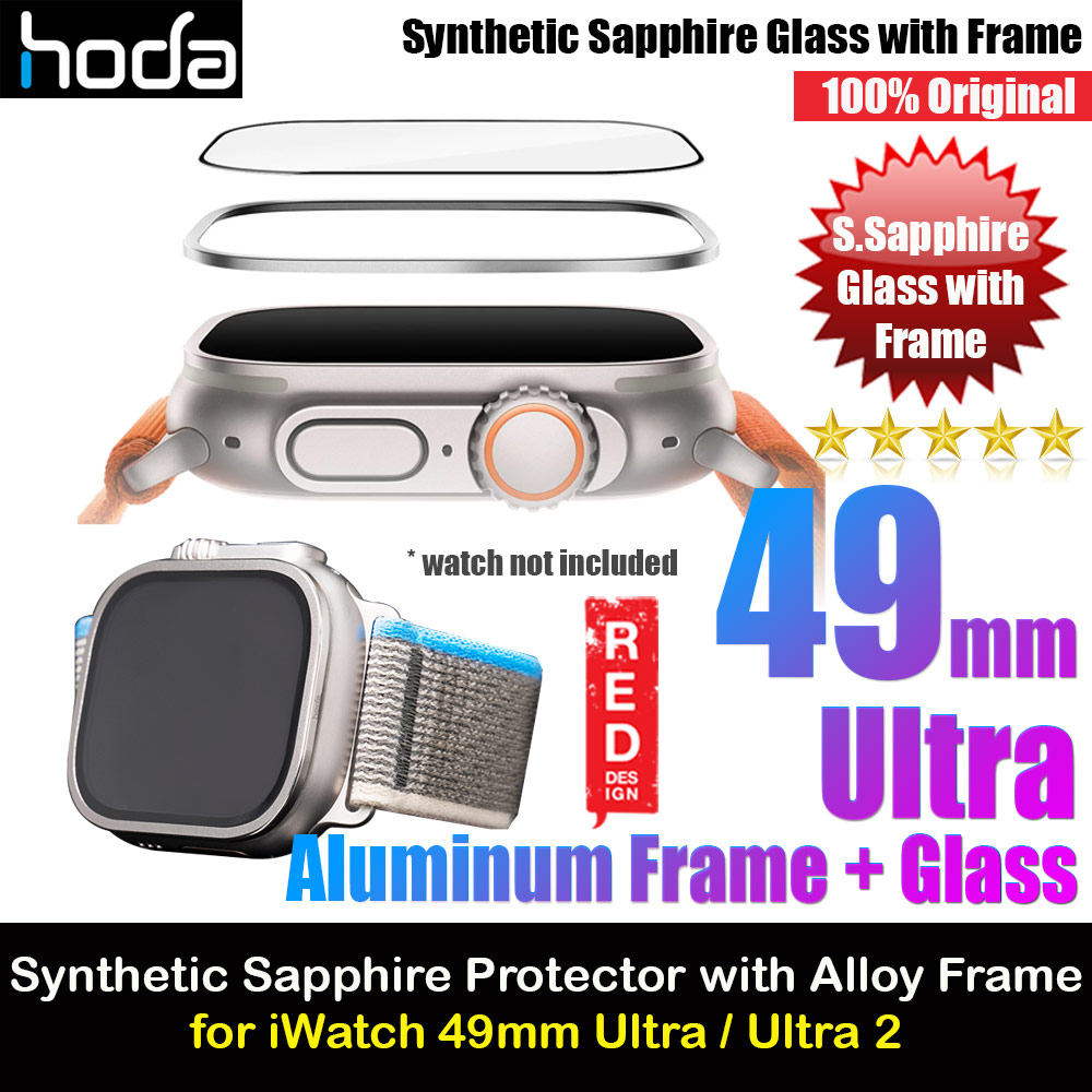 Picture of Hoda Bezel Frame Clear Watch Protector with Titanium Alloy Protective Frame for Apple Watch 49mm Ultra Ultra 2  (Matte Silver) Apple Watch 49mm	Ultra- Apple Watch 49mm	Ultra Cases, Apple Watch 49mm	Ultra Covers, iPad Cases and a wide selection of Apple Watch 49mm	Ultra Accessories in Malaysia, Sabah, Sarawak and Singapore 