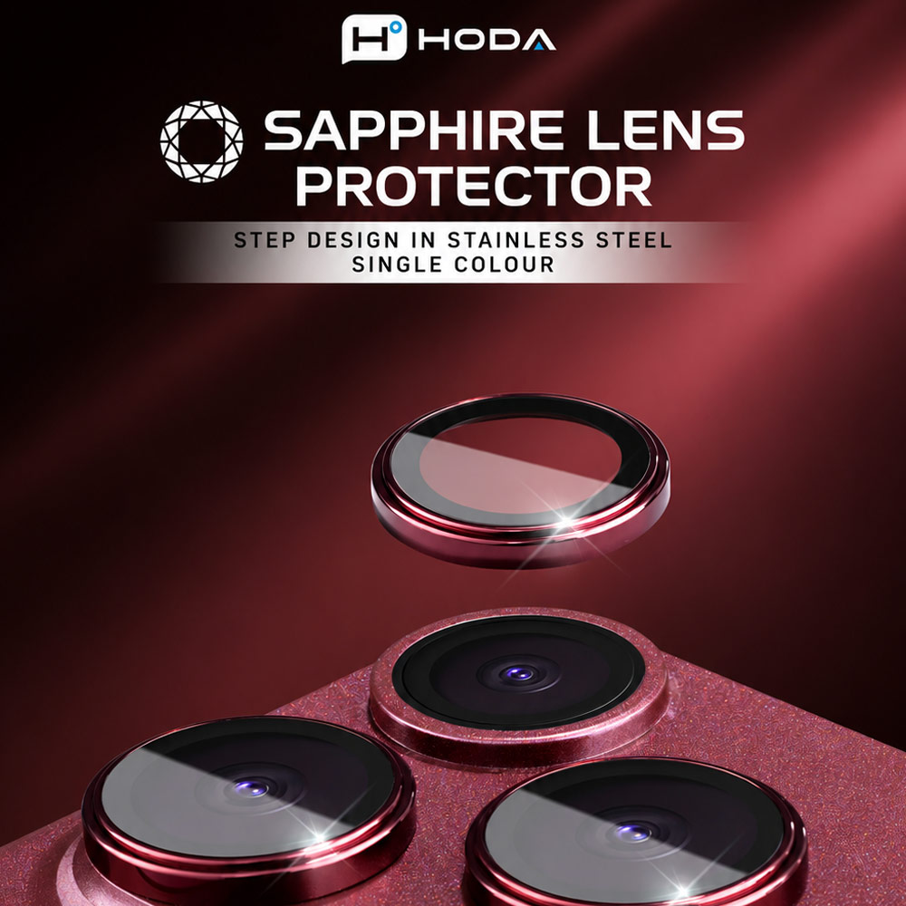 Picture of Apple iPhone Duo | Hoda Sapphire Lens Protector (Glossy two color Stainless Steel) For iPhone Duo - Silver 2pcs