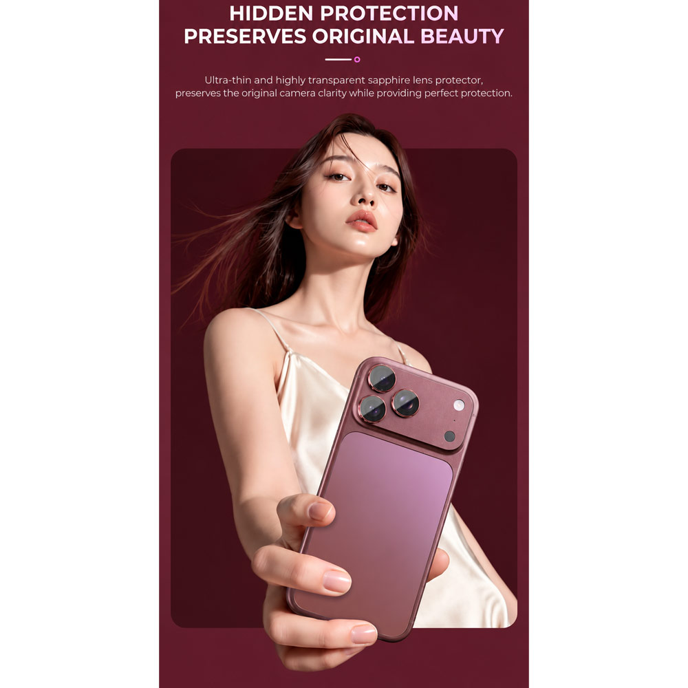 Picture of Apple iPhone Duo | Hoda Sapphire Lens Protector (Glossy two color Stainless Steel) For iPhone Duo - Silver 2pcs