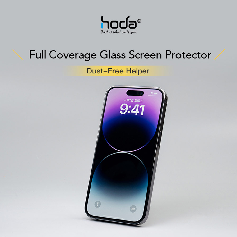 Picture of Apple iPhone 14 Pro 6.1 Screen Protector | Hoda 0.33mm 2.5D Full Coverage Tempered Glass Screen Protector for Apple iPhone 14 Pro 6.1 (Black)