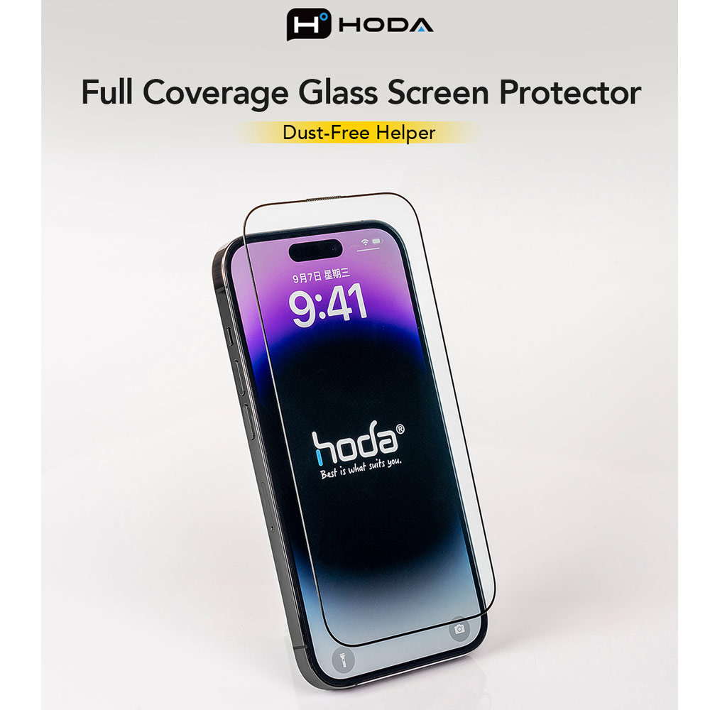 Picture of Apple iPhone 18 Pro Screen Protector | Hoda Full Coverage Tempered Glass Screen Protector for iPhone 18 Pro 17 Pro with Dust-Free Helper - Clear