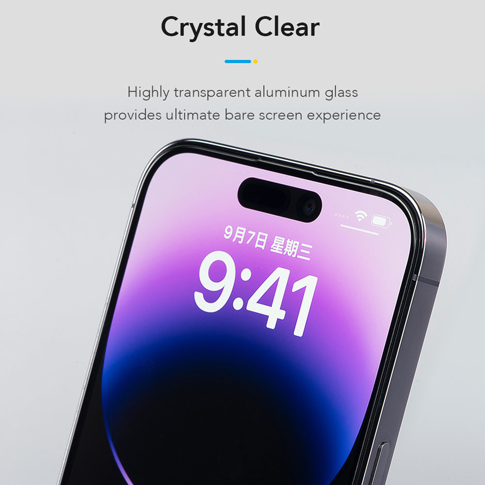 Picture of Apple iPhone 18 Pro Screen Protector | Hoda Full Coverage Tempered Glass Screen Protector for iPhone 18 Pro 17 Pro with Dust-Free Helper - Clear