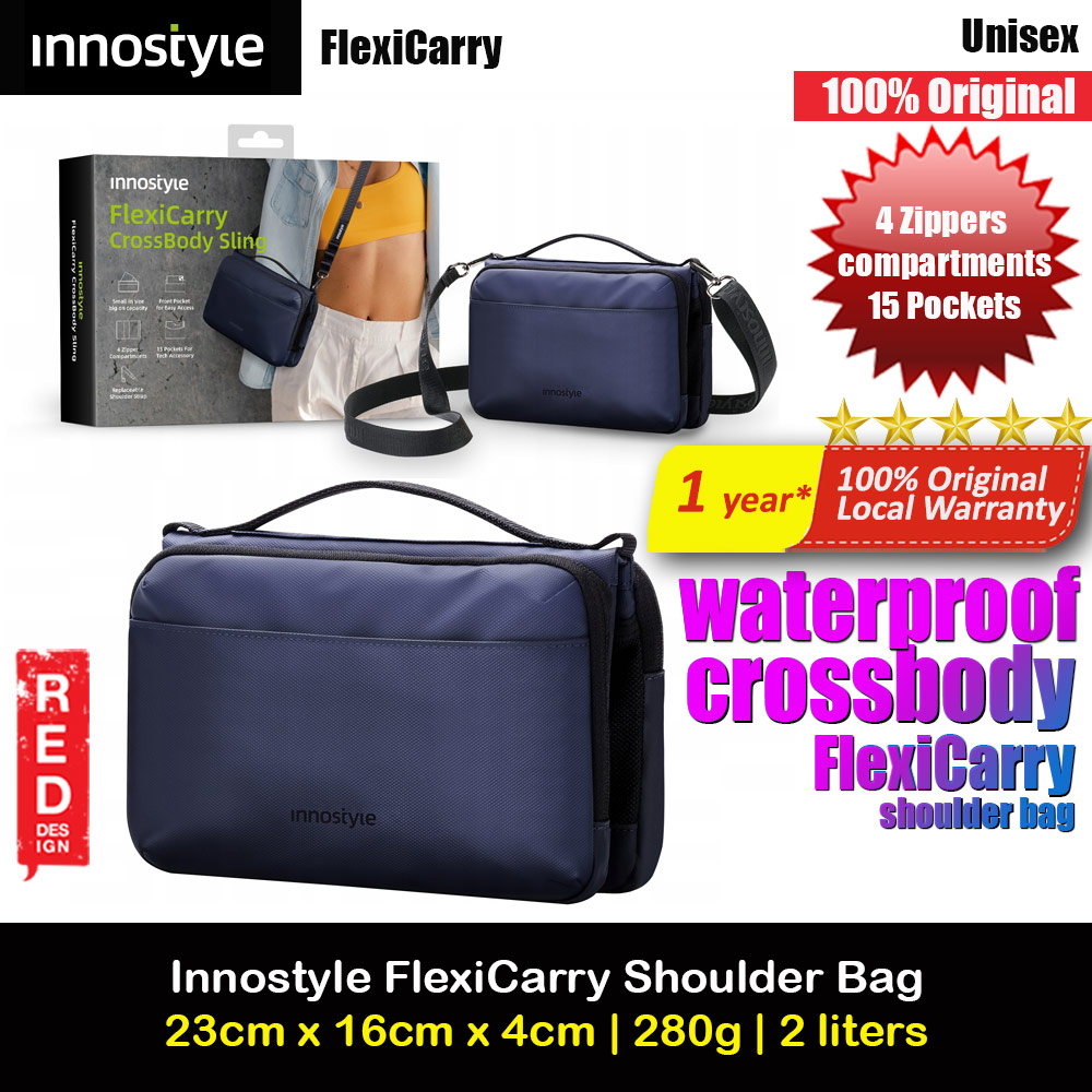 Picture of Innostyle FlexiCarry Crossbody Sling Shoulder Hand Carry Urban Style Bag Travel Bag (Deep Sea Blue) Red Design- Red Design Cases, Red Design Covers, iPad Cases and a wide selection of Red Design Accessories in Malaysia, Sabah, Sarawak and Singapore 