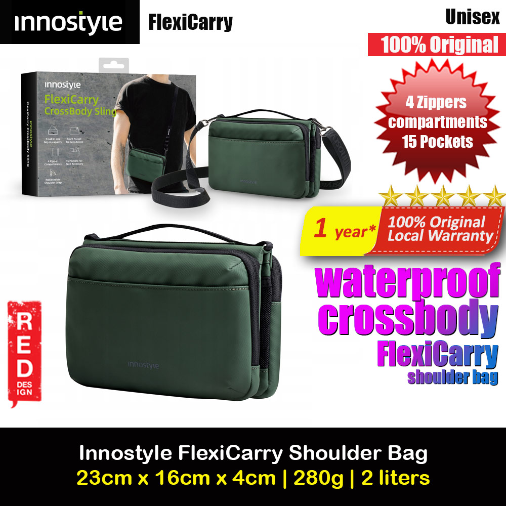 Picture of Innostyle FlexiCarry Crossbody Sling Shoulder Hand Carry Urban Style Bag Travel Bag (Meadow Green) Red Design- Red Design Cases, Red Design Covers, iPad Cases and a wide selection of Red Design Accessories in Malaysia, Sabah, Sarawak and Singapore 