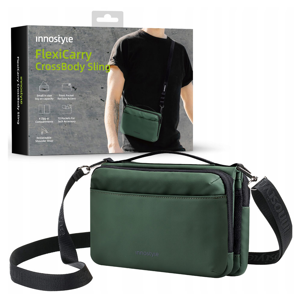 Picture of Innostyle FlexiCarry Crossbody Sling Shoulder Hand Carry Urban Style Bag Travel Bag (Meadow Green)