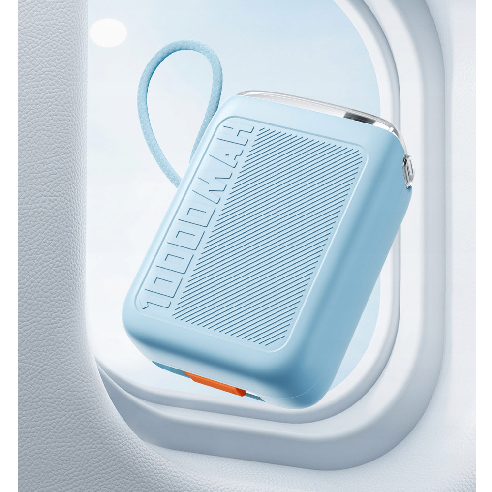 Picture of Innostyle TransiMini FlexCharge Retractable 30W 10000mAh 60cm USB-C Small Mini Compact Size Power Bank with Cable (Blue)