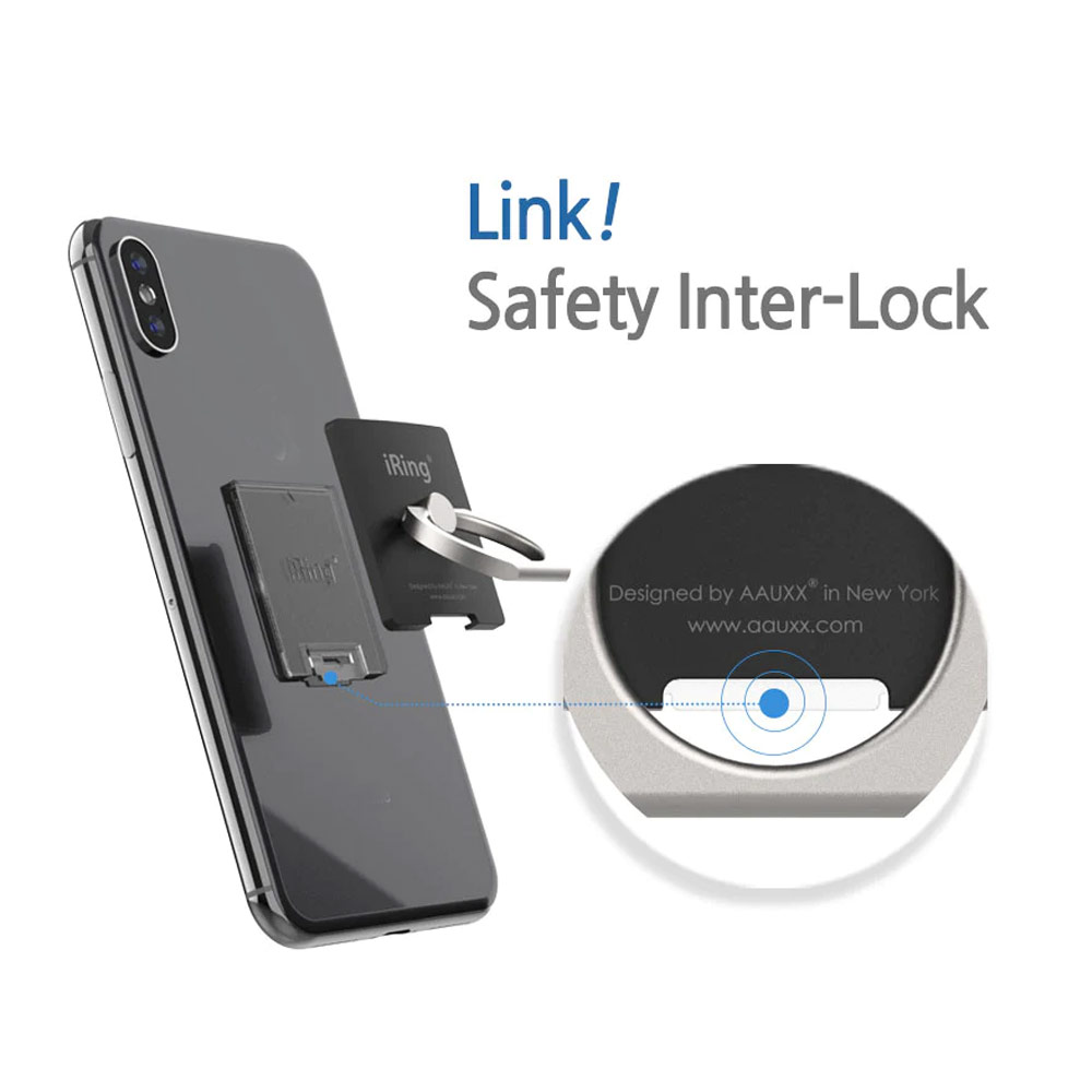 Picture of AAUXX iRing Link Universal Phone Grip and Stand Compatible with wireless charging (Glacier Silver)