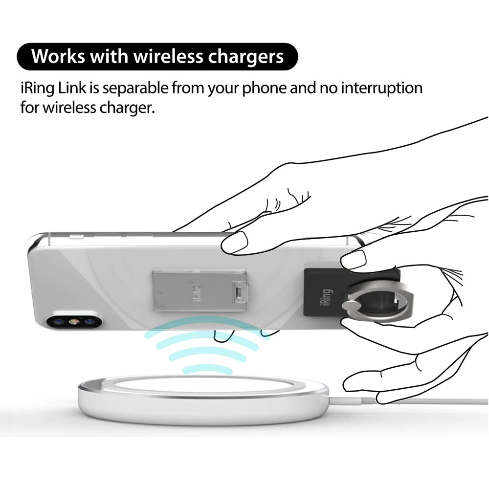 Picture of AAUXX iRing Link Universal Phone Grip and Stand Compatible with wireless charging (Pearl White)