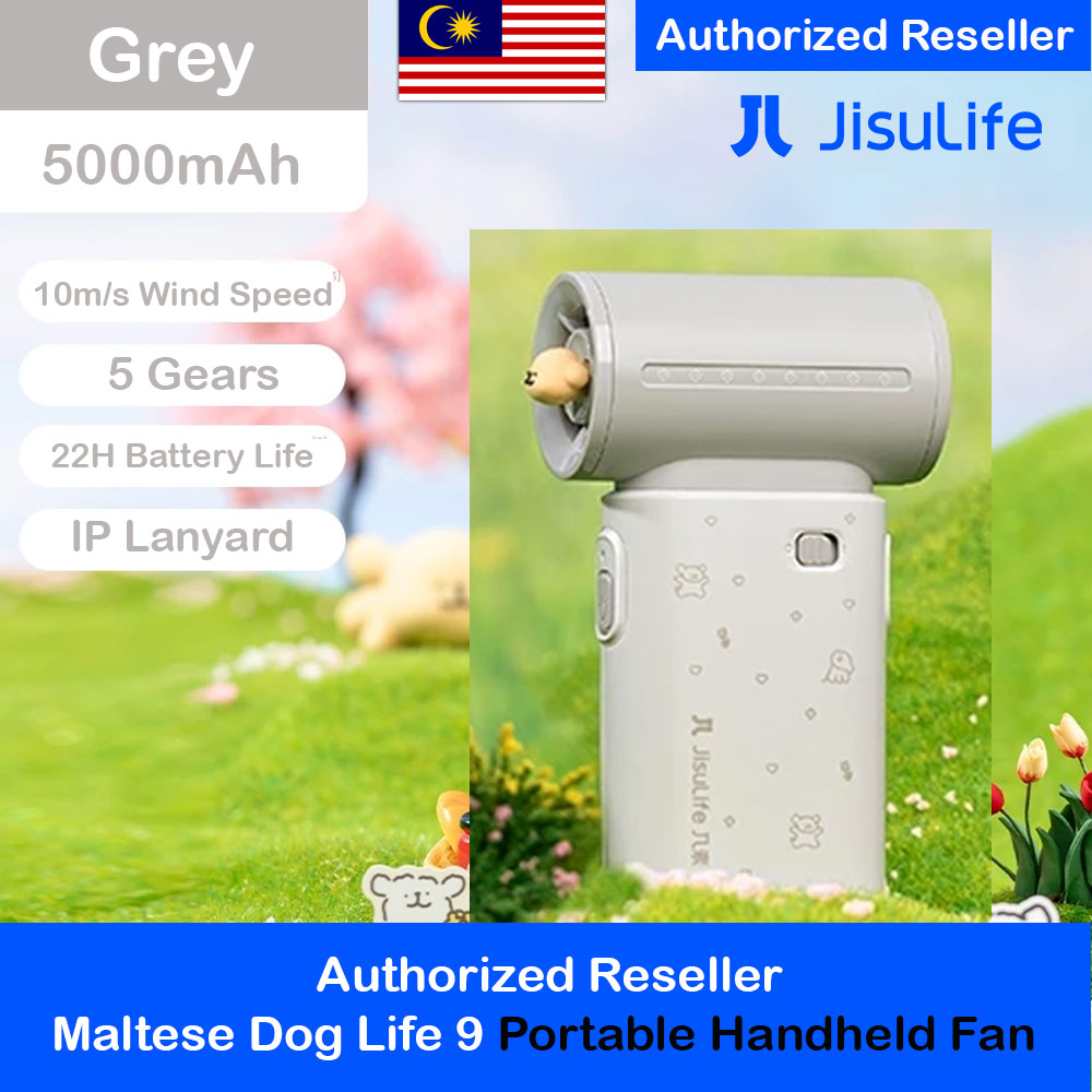 Picture of Jisulife Malaysia Maltese Series Life9 Handheld Fan Ultra Mini Compact Small Pocket Size Portable Handheld Fan Kipas Pegang Tangan Angin Kuat (5000mah Light Grey) Red Design- Red Design Cases, Red Design Covers, iPad Cases and a wide selection of Red Design Accessories in Malaysia, Sabah, Sarawak and Singapore 