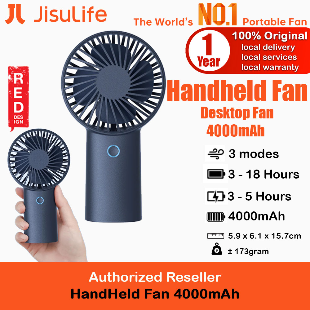 Picture of Jisulife Malaysia 3 Speed Wind Portable Rechargeble 4000mAh Handheld Fan  for Outdoor Badminton Court Concert Picnic Camping  (Navy) Red Design- Red Design Cases, Red Design Covers, iPad Cases and a wide selection of Red Design Accessories in Malaysia, Sabah, Sarawak and Singapore 