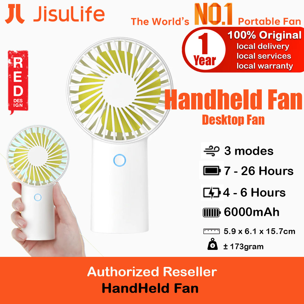 Picture of Jisulife Malaysia 3 Speed Wind Portable Rechargeable 6000mAh Handheld Fan for Outdoor Badminton Court Concert Picnic Camping (White) Red Design- Red Design Cases, Red Design Covers, iPad Cases and a wide selection of Red Design Accessories in Malaysia, Sabah, Sarawak and Singapore 