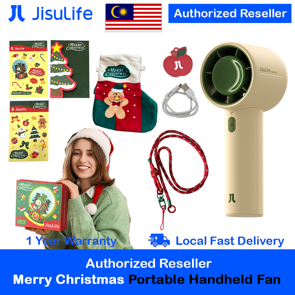 Picture of Jisulife Life10 2025-2026 Merry Christmas Limited Edition Portable Handheld Fan Gift Idea Red Design- Red Design Cases, Red Design Covers, iPad Cases and a wide selection of Red Design Accessories in Malaysia, Sabah, Sarawak and Singapore 