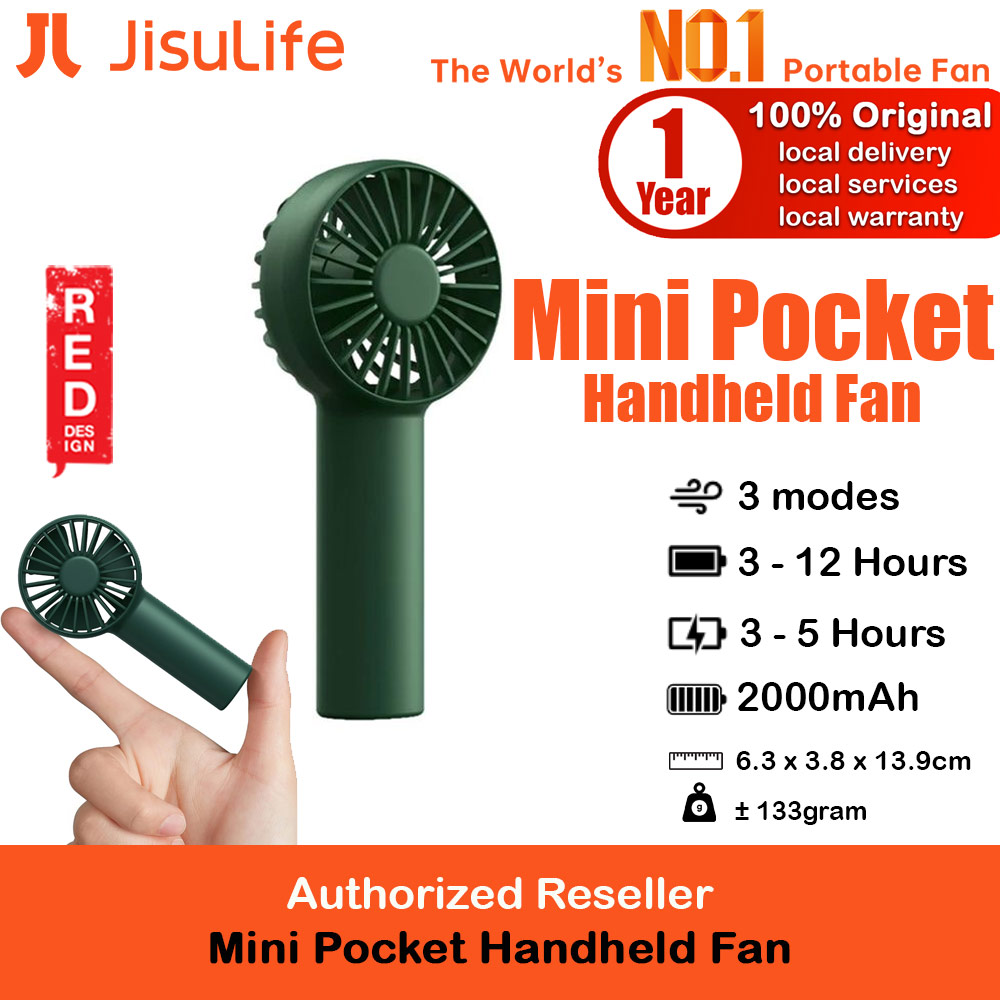 Picture of Jisulife Malaysia Mini Pocket Tiny Size Handheld Fan Portable Rechargeable 2000mAh for Outdoor Indoor Badminton Court Concert FA20 (Green) Red Design- Red Design Cases, Red Design Covers, iPad Cases and a wide selection of Red Design Accessories in Malaysia, Sabah, Sarawak and Singapore 