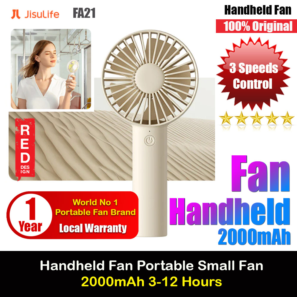 Picture of Jisulife Malaysia 3 Speed Wind Portable Fast Charge Rechargeble 2000mAh Handheld Fan for Outdoor Indoor Badminton Court Concert Picnic Camping FA21 (Brown) Red Design- Red Design Cases, Red Design Covers, iPad Cases and a wide selection of Red Design Accessories in Malaysia, Sabah, Sarawak and Singapore 