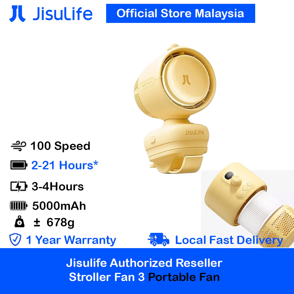 Picture of JisuLife Stroller Fan3 Air Purifying Purifier Baby Fan Clip Fan 100 Speed Levels Max 21-Hour Runtime Ultra Quiet (Yellow) Red Design- Red Design Cases, Red Design Covers, iPad Cases and a wide selection of Red Design Accessories in Malaysia, Sabah, Sarawak and Singapore 