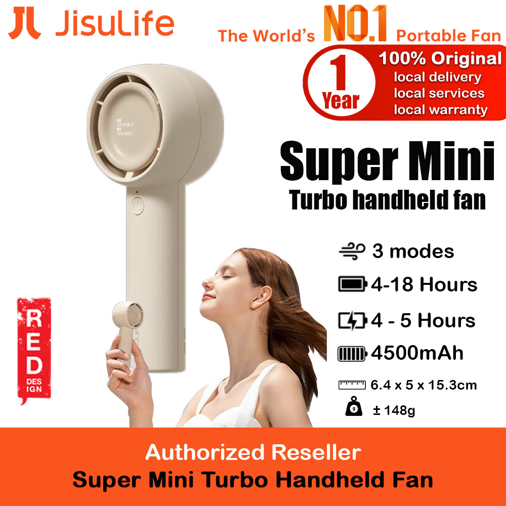 Picture of Jisulife Malaysia 5 Speed Turbo Strong Wind Portable Fast Charge Rechargeble 4500mAh Hidden Blade Handheld Mini Fan for Outdoor Indoor Badminton Court Concert Picnic Camping FA42 (Brown) Red Design- Red Design Cases, Red Design Covers, iPad Cases and a wide selection of Red Design Accessories in Malaysia, Sabah, Sarawak and Singapore 