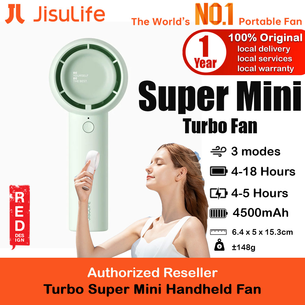 Picture of Jisulife Malaysia 3 Speed Turbo Strong Wind Portable Fast Charge Rechargeble 4500mAh Hidden Blade Handheld Mini Fan for Outdoor Indoor Badminton Court Concert Picnic Camping FA42 (Green) Red Design- Red Design Cases, Red Design Covers, iPad Cases and a wide selection of Red Design Accessories in Malaysia, Sabah, Sarawak and Singapore 