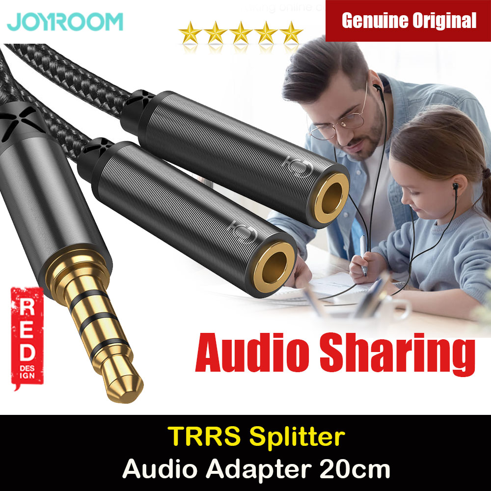 Picture of JOYROOM 3.5mm TRRS Y Splitter Audio Sharing Earphone Sharing Headphone Sharing Audio Adapter Male to 2 Female 20cm Red Design- Red Design Cases, Red Design Covers, iPad Cases and a wide selection of Red Design Accessories in Malaysia, Sabah, Sarawak and Singapore 