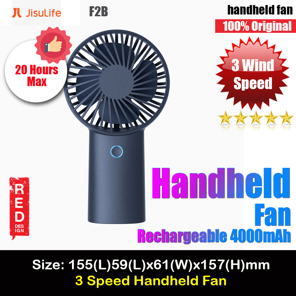 Picture of Jisulife Malaysia 3 Speed Wind Portable Rechargeble 4000mAh Handheld Fan  for Outdoor Badminton Court Concert Picnic Camping  (Navy)