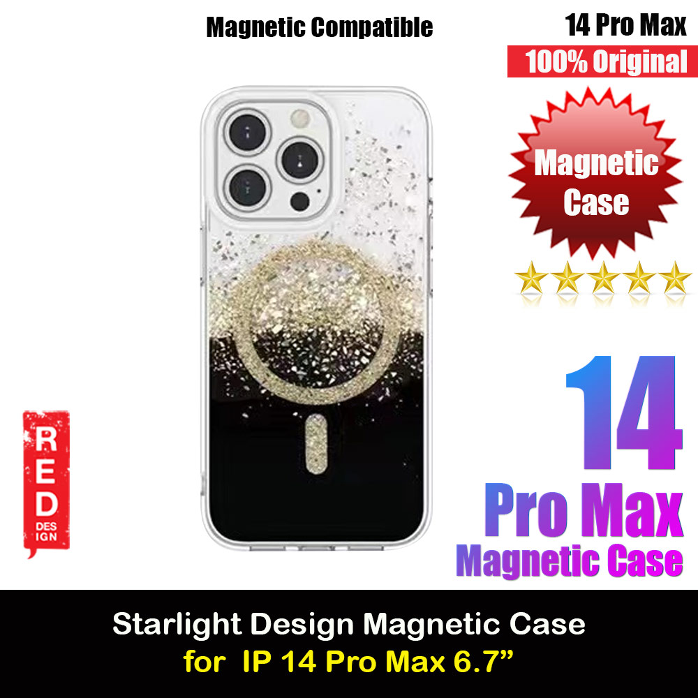 Picture of Red Design Choices Starlight Shining Magnetic Magsafe Compatible Case for Apple iPhone 14 Pro Max 6.7 (Gold Black) Apple iPhone 14 Pro Max 6.7- Apple iPhone 14 Pro Max 6.7 Cases, Apple iPhone 14 Pro Max 6.7 Covers, iPad Cases and a wide selection of Apple iPhone 14 Pro Max 6.7 Accessories in Malaysia, Sabah, Sarawak and Singapore 