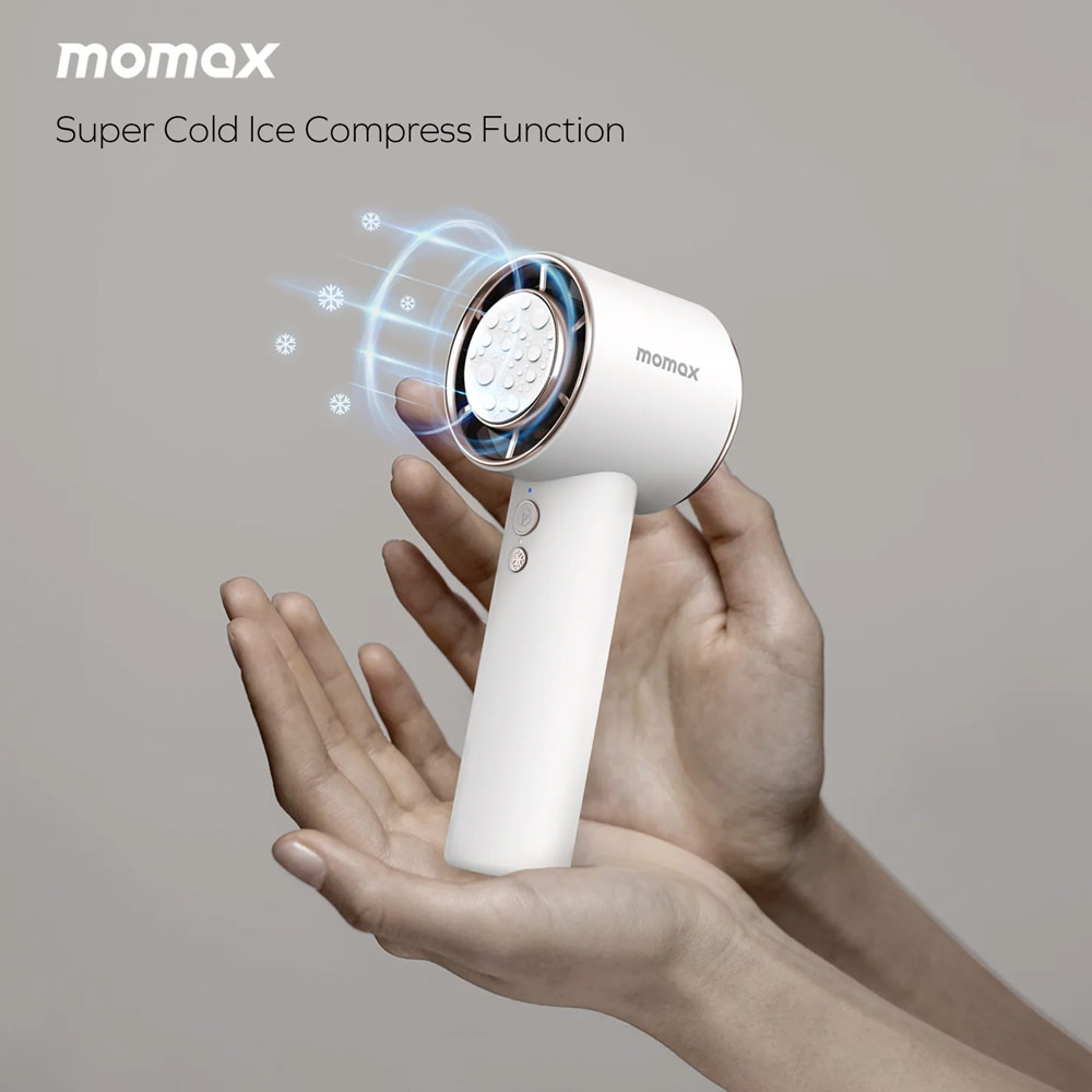 Picture of Momax Portable Handheld Fan Ultra Freeze High Speed 12000RPM Cooling Fan with Stepless Speed Control (White)