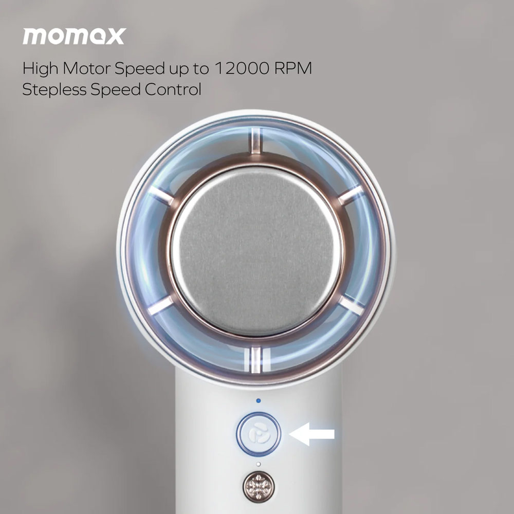 Picture of Momax Portable Handheld Fan Ultra Freeze High Speed 12000RPM Cooling Fan with Stepless Speed Control (White)