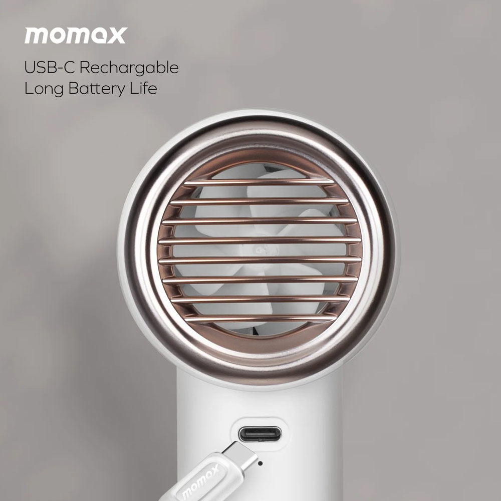 Picture of Momax Portable Handheld Fan Ultra Freeze High Speed 12000RPM Cooling Fan with Stepless Speed Control (White)