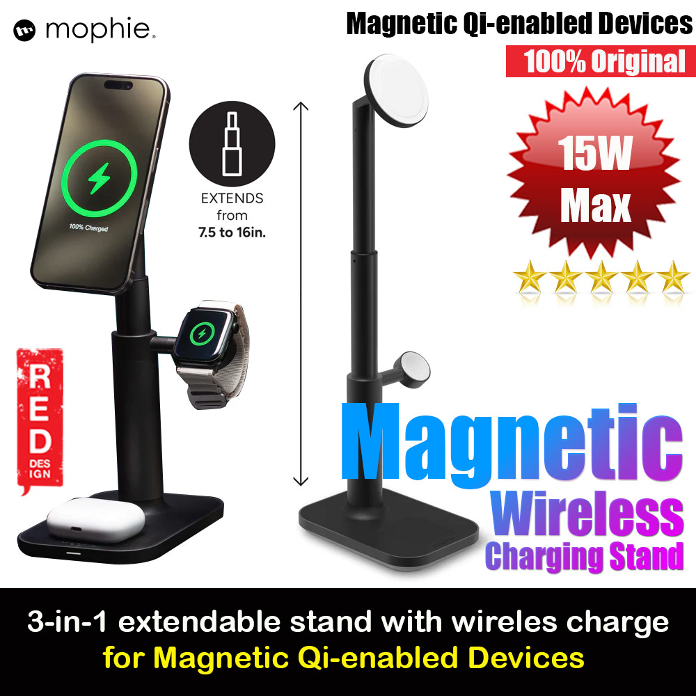 Picture of Mophie 3 in 1 Extendable Stand Pad 15W Magnetic Wireless Stand wireless charging stand compatible with snap and MagSafe for Smartphones iPhone Apple Watch Airpods (Black) Apple iPhone 13 6.1- Apple iPhone 13 6.1 Cases, Apple iPhone 13 6.1 Covers, iPad Cases and a wide selection of Apple iPhone 13 6.1 Accessories in Malaysia, Sabah, Sarawak and Singapore 
