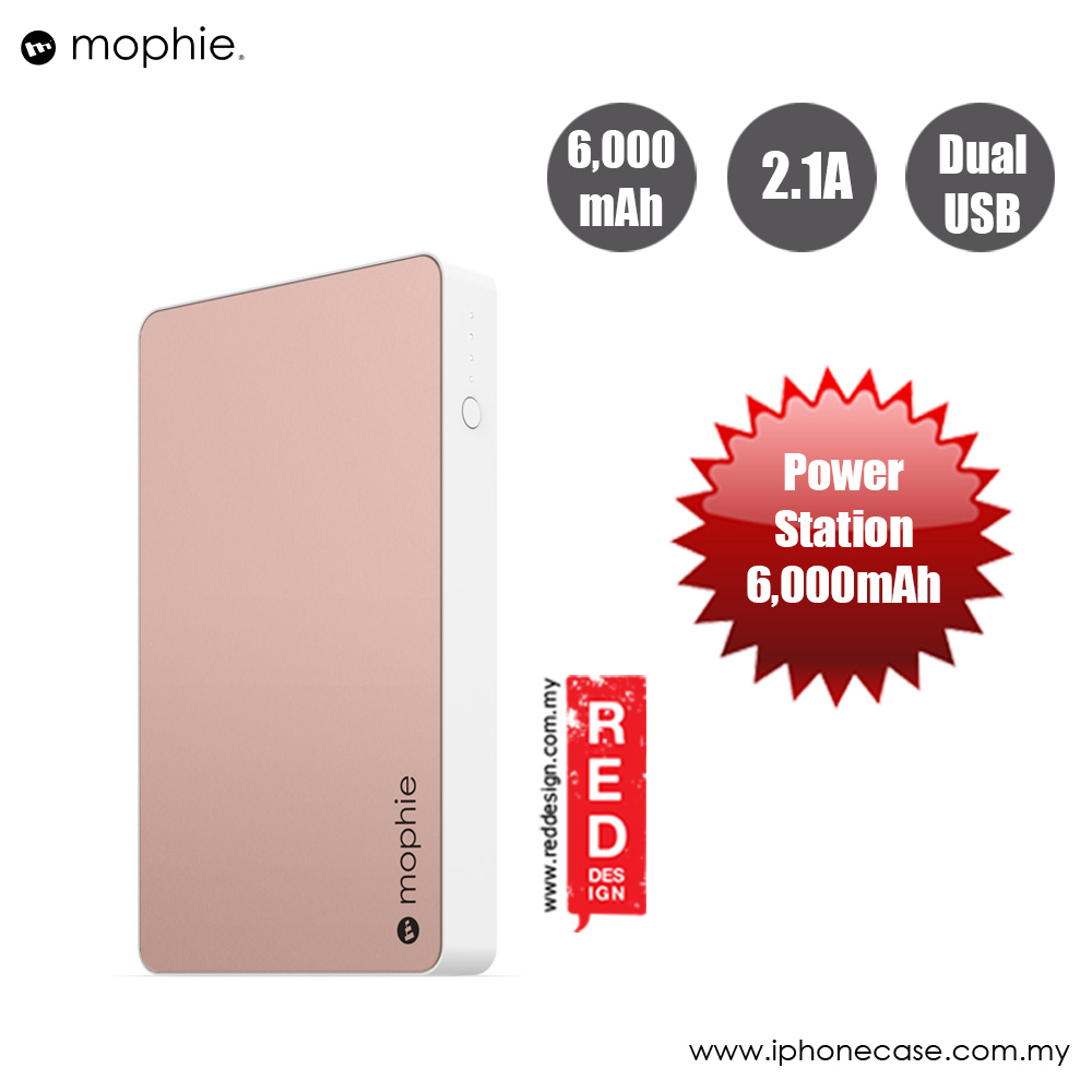 Picture of Mophie Powerstation Power Bank for Smartphones Tablets and USB Devices (6000mAh Rose Gold) Red Design- Red Design Cases, Red Design Covers, iPad Cases and a wide selection of Red Design Accessories in Malaysia, Sabah, Sarawak and Singapore 