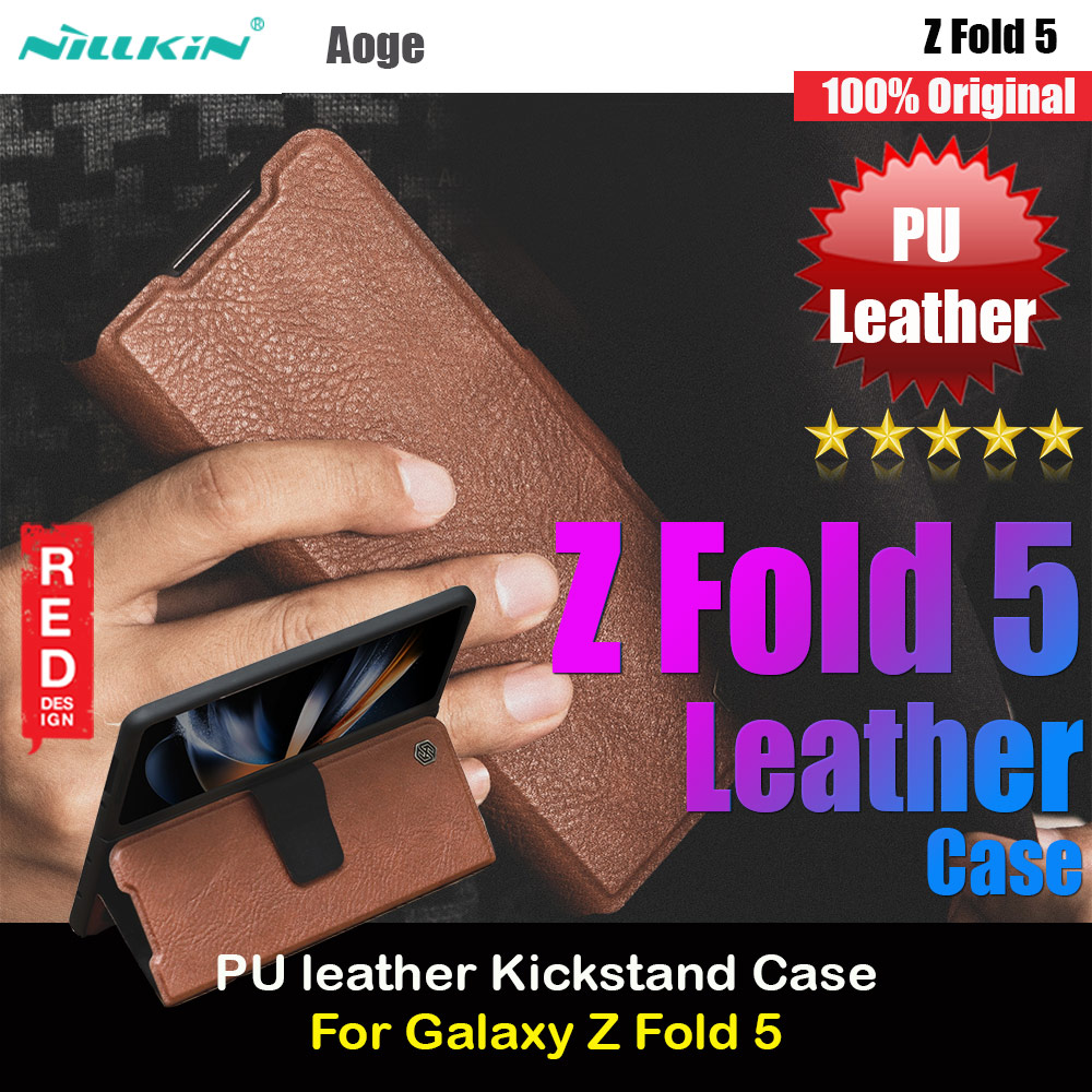 Picture of NILLKIN Aoge Leather Case Standable Case with S Pen Holder for Galaxy Z Fold 5 (Brown) Samsung Galaxy Z Fold 5- Samsung Galaxy Z Fold 5 Cases, Samsung Galaxy Z Fold 5 Covers, iPad Cases and a wide selection of Samsung Galaxy Z Fold 5 Accessories in Malaysia, Sabah, Sarawak and Singapore 