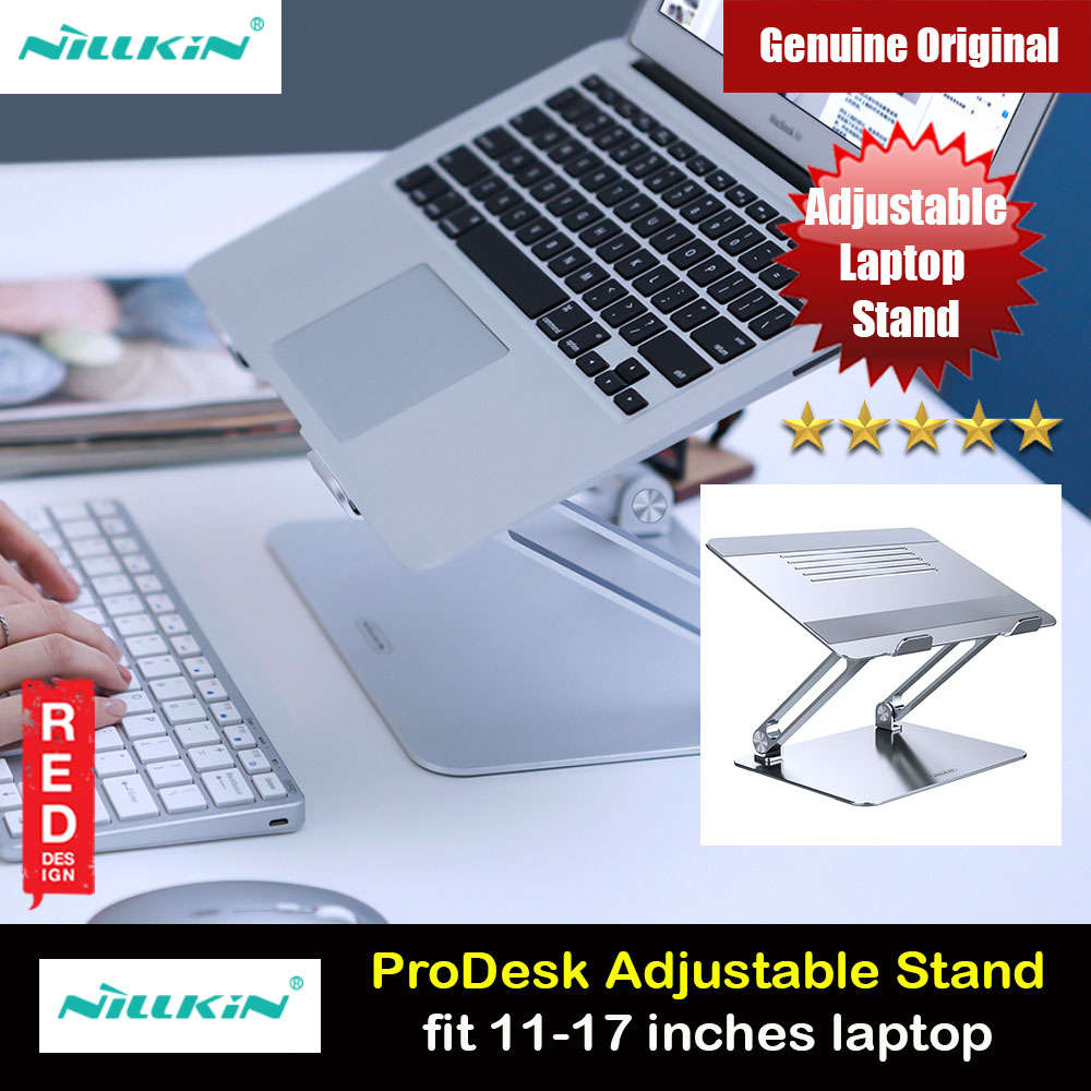 Picture of Nillkin ProDesk Adjustable Height Angle Laptop Stand Laptop Stand Aluminium Laptop Foldable Stand for Apple MacBook Pro Laptops Notebook Tablets iPad iPad Pro(Silver) Red Design- Red Design Cases, Red Design Covers, iPad Cases and a wide selection of Red Design Accessories in Malaysia, Sabah, Sarawak and Singapore 