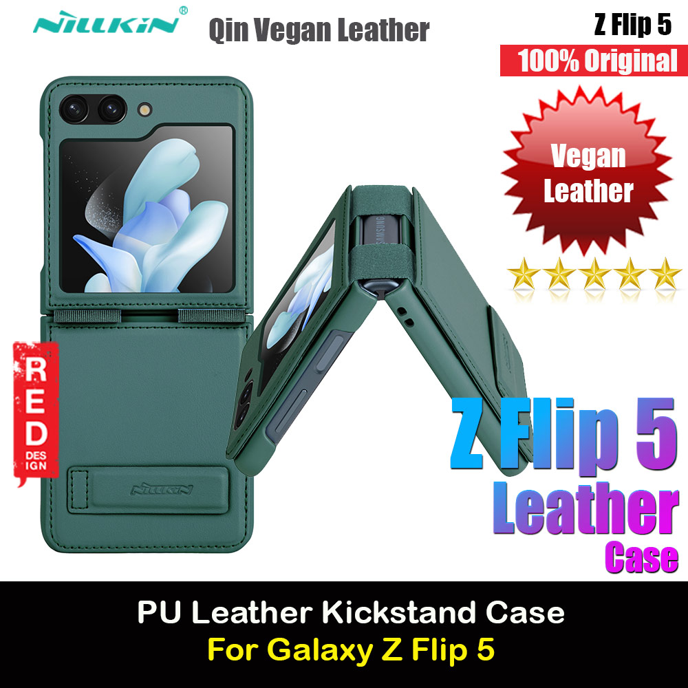 Picture of Nillkin Qin Slim and Light PU Vegan Leather and PC Protection Case for Samsung Galaxy Z Flip 5 (Deep Green) Samsung Galaxy Z Flip 5- Samsung Galaxy Z Flip 5 Cases, Samsung Galaxy Z Flip 5 Covers, iPad Cases and a wide selection of Samsung Galaxy Z Flip 5 Accessories in Malaysia, Sabah, Sarawak and Singapore 