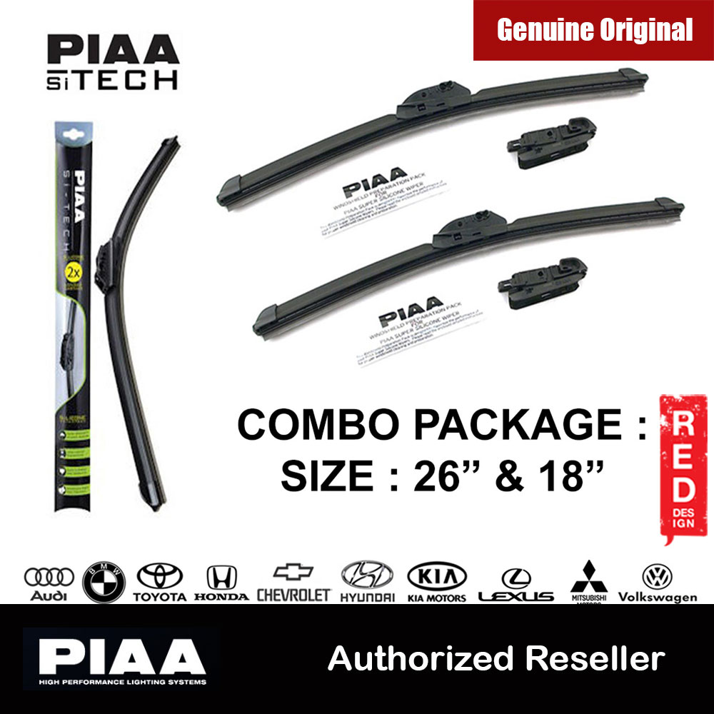 Picture of PIAA Si-Tech Silicone Wiper (Combo 26 & 18 ) for Audi A3,BMW 5-series,Chevrolet Malibu,Honda Civic,Honda Insight,Honda HR-V,Honda Jazz,Hyundai Sonata,Kia Optima,Lexus GS,Lexus CT,Lexus ES,Mitsubishi Lancer,Mitsubishi Outlander,Nissan Murano,Toyota Camry,V Red Design- Red Design Cases, Red Design Covers, iPad Cases and a wide selection of Red Design Accessories in Malaysia, Sabah, Sarawak and Singapore 