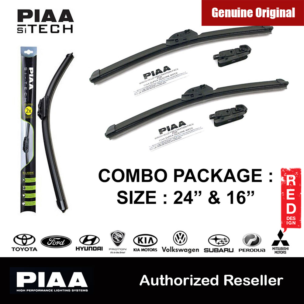 Picture of PIAA Si-Tech Silicone Wiper (Combo 24 & 16 ) for Ford Fiesta Ford Ranger Kia Spectra Mitsubishi Mirage Perodua Alza Proton Inspira Proton Exora Proton Preve Subaru Impreza WRX STi Toyota Caldina Volkswagen Polo Red Design- Red Design Cases, Red Design Covers, iPad Cases and a wide selection of Red Design Accessories in Malaysia, Sabah, Sarawak and Singapore 