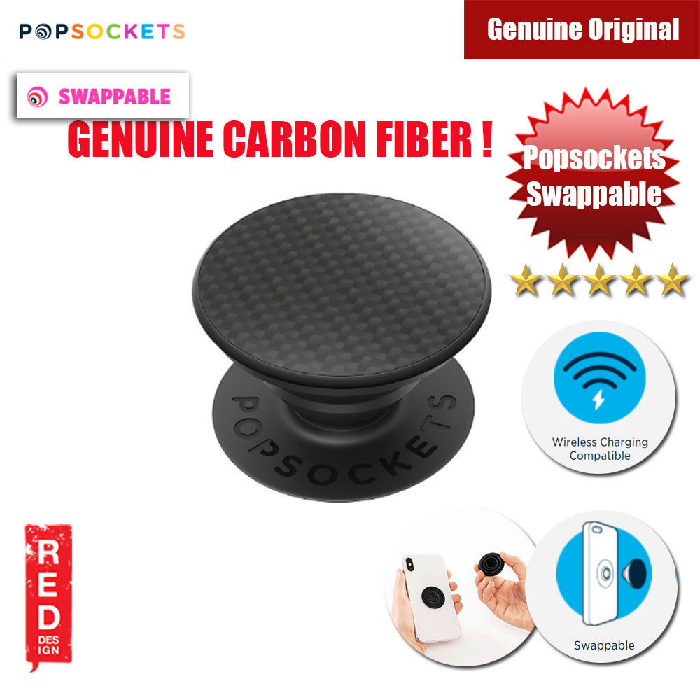 Picture of Popsockets PopGrip Swappable Premium Collection (Genuine Carbon Fiber) Red Design- Red Design Cases, Red Design Covers, iPad Cases and a wide selection of Red Design Accessories in Malaysia, Sabah, Sarawak and Singapore 