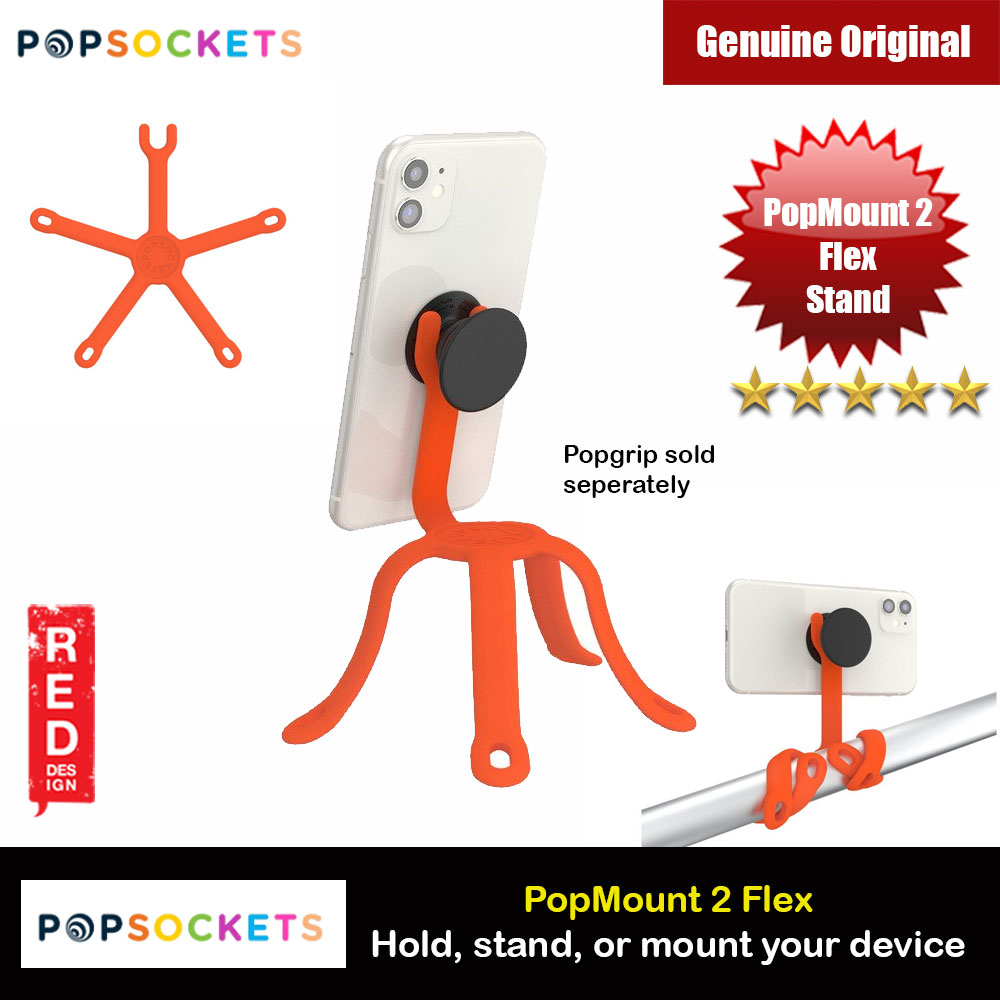 Picture of Popsockets PopMount 2 Flex  Flexible Stand Hold Stand Mount your device anywhere any position creation and on the go photography as Tripod desk mount (Orange) Red Design- Red Design Cases, Red Design Covers, iPad Cases and a wide selection of Red Design Accessories in Malaysia, Sabah, Sarawak and Singapore 