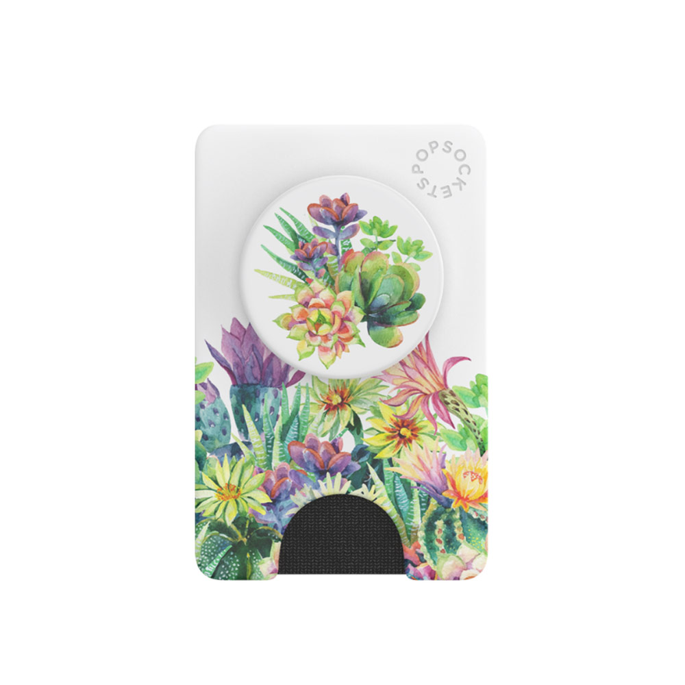 Picture of Popsockets Popwallet Plus Card Holder Credit Card Holder Parking Ticket Holder Card Wallet (Succulent Garden)