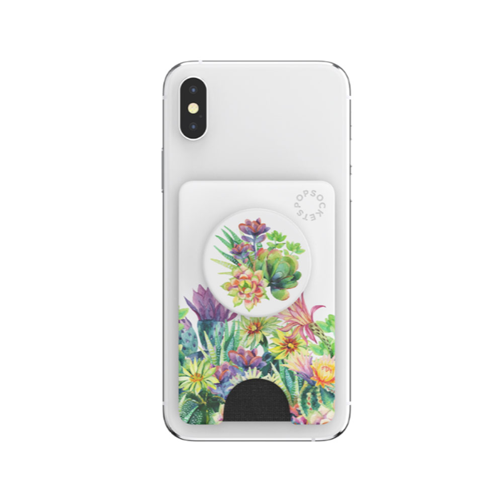 Picture of Popsockets Popwallet Plus Card Holder Credit Card Holder Parking Ticket Holder Card Wallet (Succulent Garden)