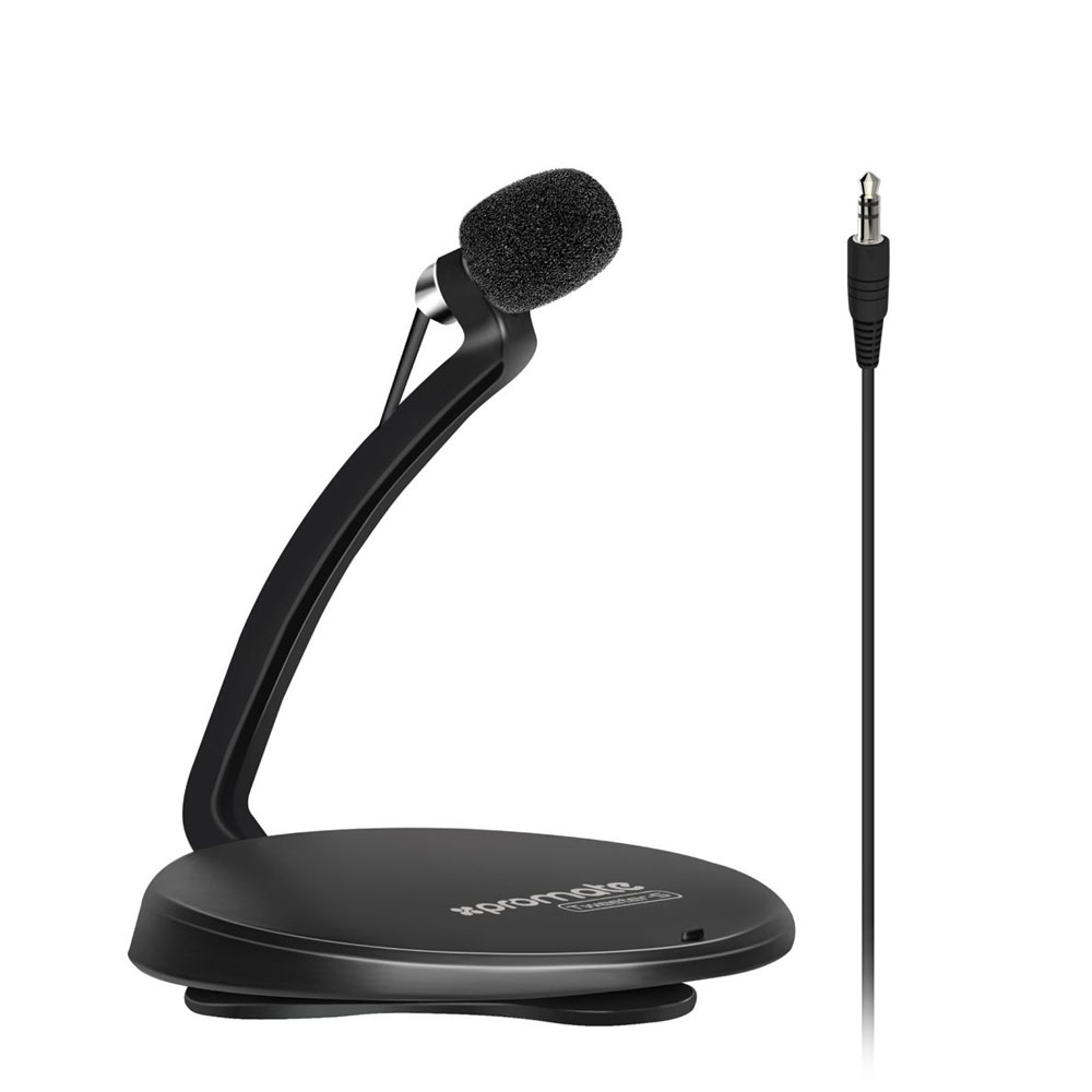 Picture of Promate Desktop Microphones Lavalier microphone with Clip Folding Microphone base 3.5mm Onlne Class Meeting Mic Tweeter-5