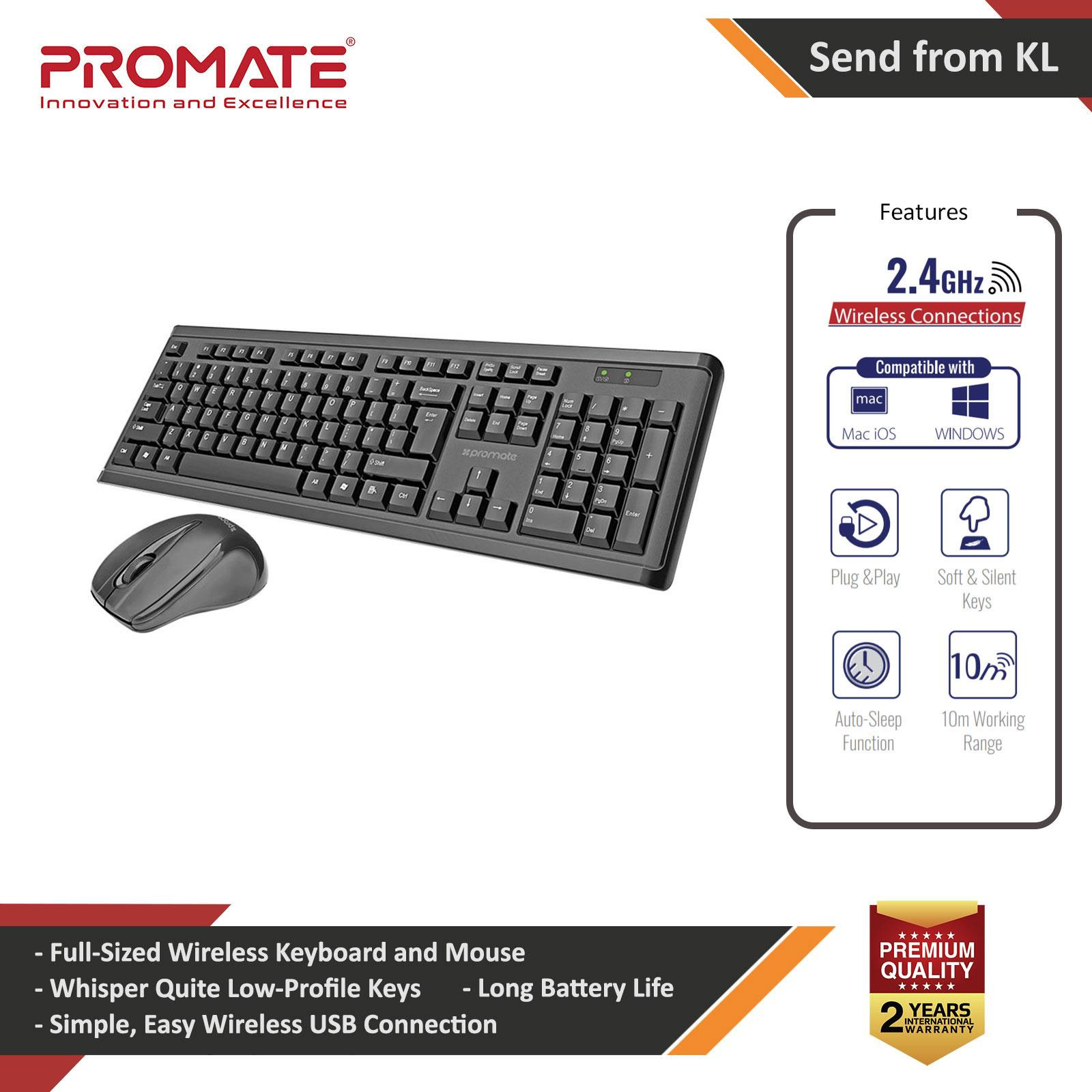 Picture of Promate Wireless Keyboard and Mouse Full-Size Super-Slim 2.4GHz Cordless Keyboard and Mouse Combo with Nano USB Receiver and Auto Sleep for Laptops Desktop PC iOS Windows ProCombo-3 Red Design- Red Design Cases, Red Design Covers, iPad Cases and a wide selection of Red Design Accessories in Malaysia, Sabah, Sarawak and Singapore 