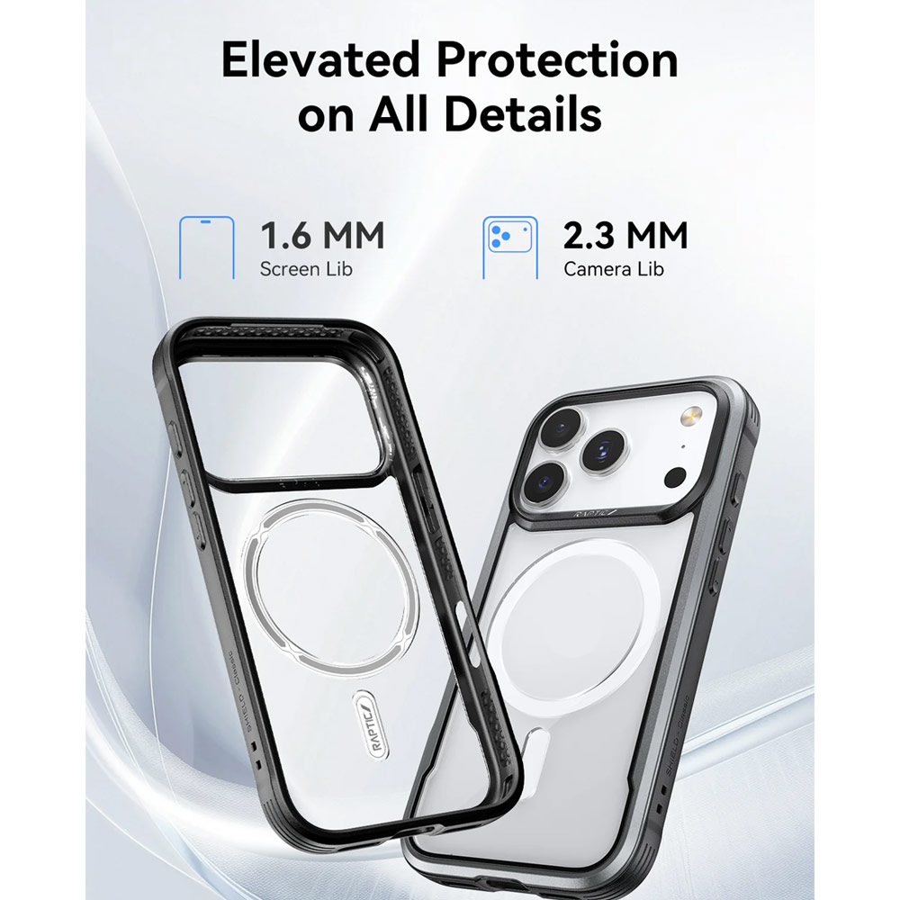Picture of Apple iPhone 17 Pro Max 6.9 Case | Raptic Shield Classic MgSafe Magnetic Compatible Drop Protection Case for iPhone 17 Pro Max 6.9 (Black)
