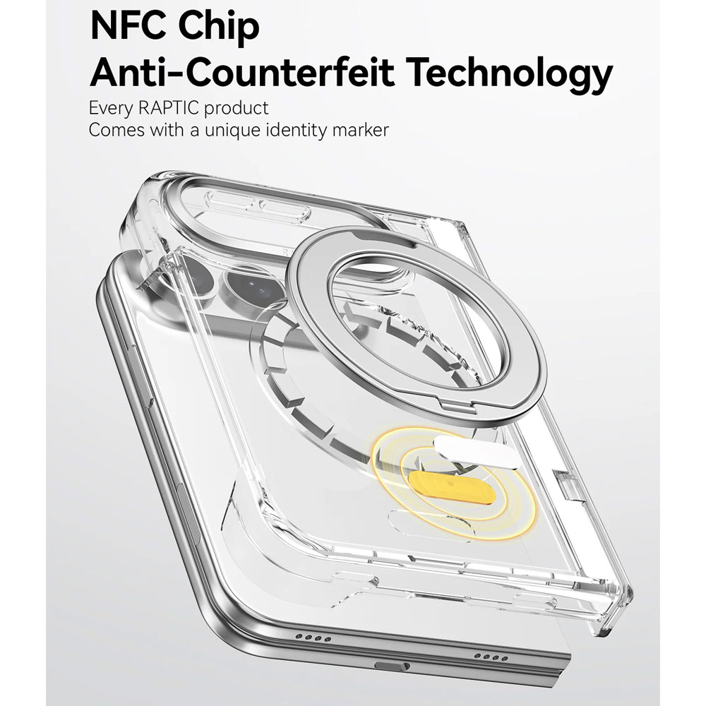 Picture of Apple iPhone Duo Case | Raptic Air Stand Crystal Clear Hinge Protection Case for iPhone Duo - Clear