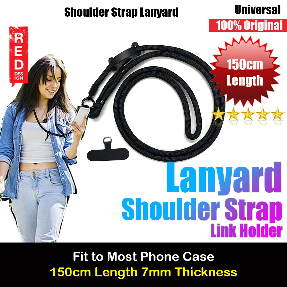 Picture of Red Design Selected Shoulder Lanyard Strap Crossbody Nylon Strap 150cm (Black)