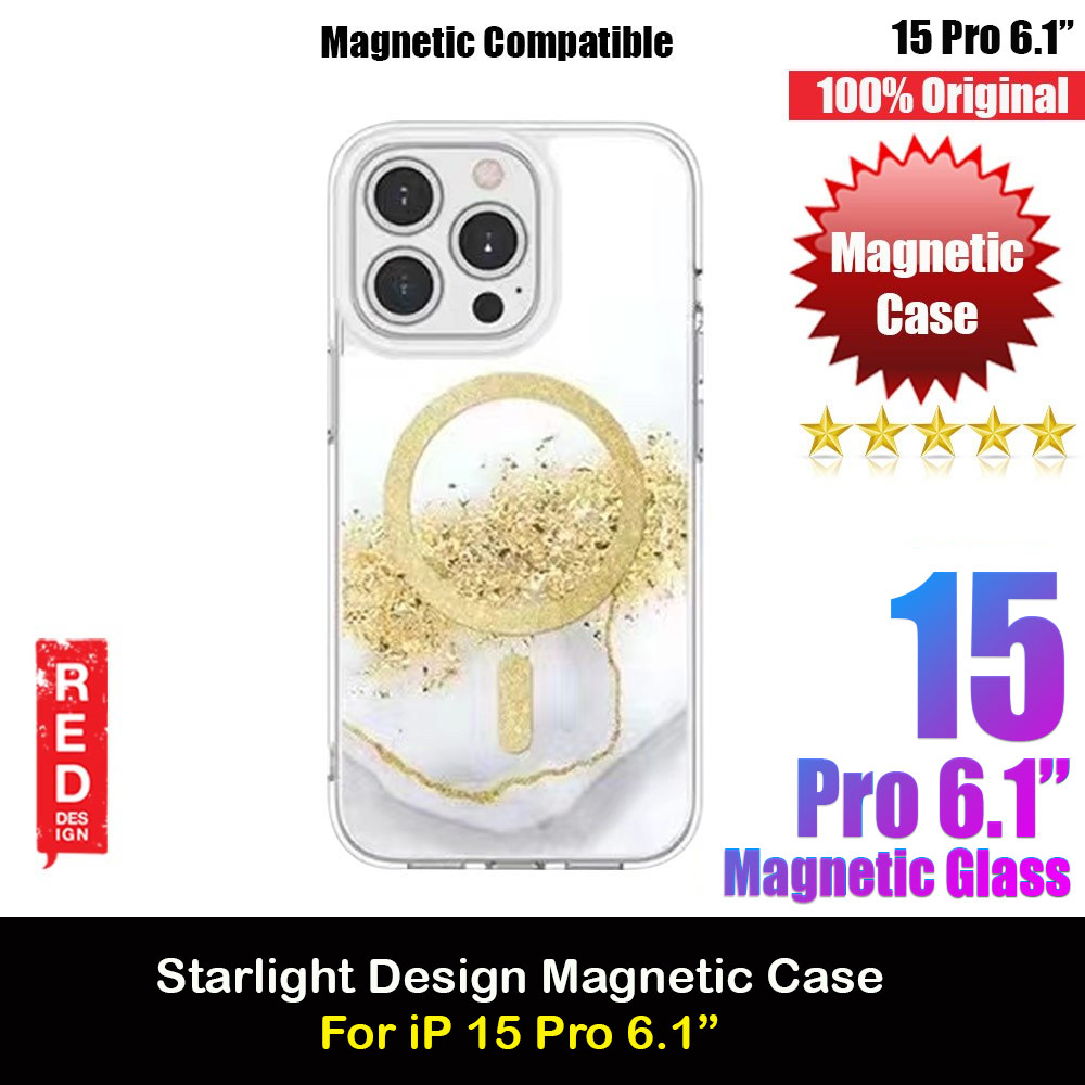 Picture of Red Design Choices Starlight Shining Magnetic Magsafe Compatible Case for Apple iPhone 15 Pro 6.1 (Gold White Marble) Apple iPhone 15 Pro 6.1- Apple iPhone 15 Pro 6.1 Cases, Apple iPhone 15 Pro 6.1 Covers, iPad Cases and a wide selection of Apple iPhone 15 Pro 6.1 Accessories in Malaysia, Sabah, Sarawak and Singapore 