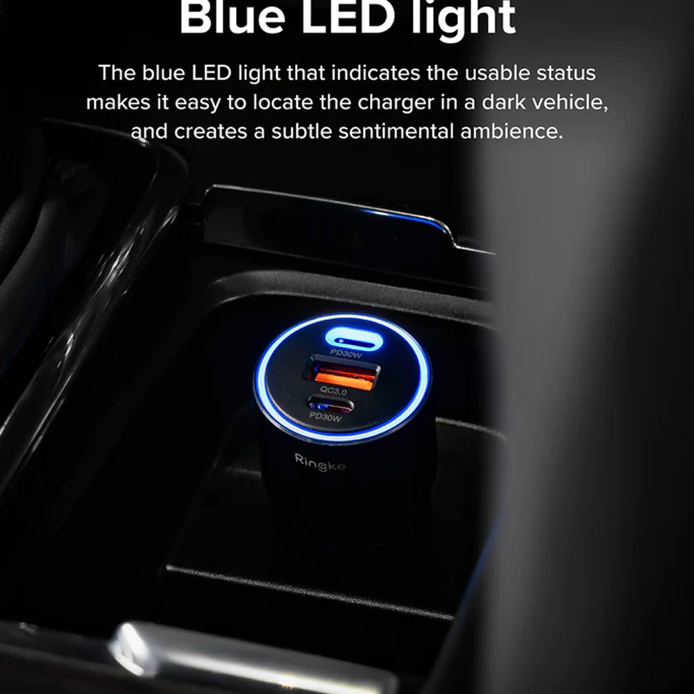 Picture of Ringke 84W Fast Speed High Speed Strong Car Charger PD PPS QC3.0 for iPhone 15 Pro Max S24 Ultra Z Fold 5 Flip 5 iPad Pro (Black)