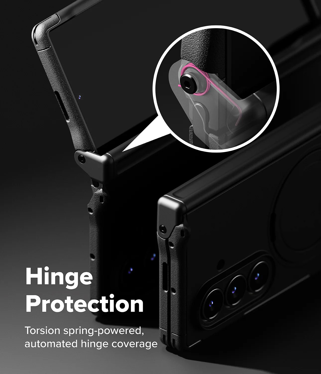 Picture of Samsung Galaxy Z Fold 7 Case | Ringke Alles Magnetic Kickstand Protection Case for Samsung Galaxy Z Fold 7 (Black)