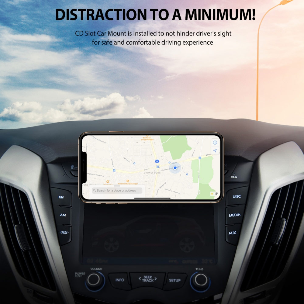 Picture of Ringke CD Player Slot Magnetic Car Mount Car Holder for Smartphone (Black)