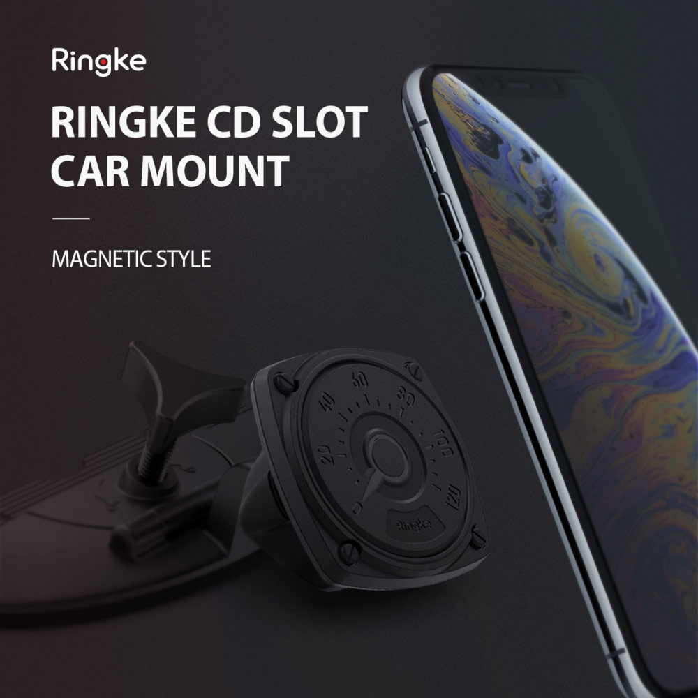 Picture of Ringke CD Player Slot Magnetic Car Mount Car Holder for Smartphone (Black)