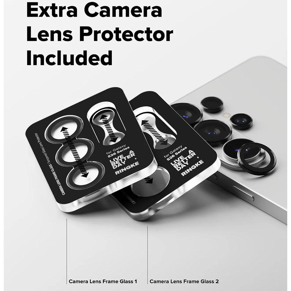 Picture of Samsung Galaxy S26 Ultra | Ringke Camera Lens Frame Glass Protector with Easy Installation for Samsung Galaxy S26 Ultra (Black)